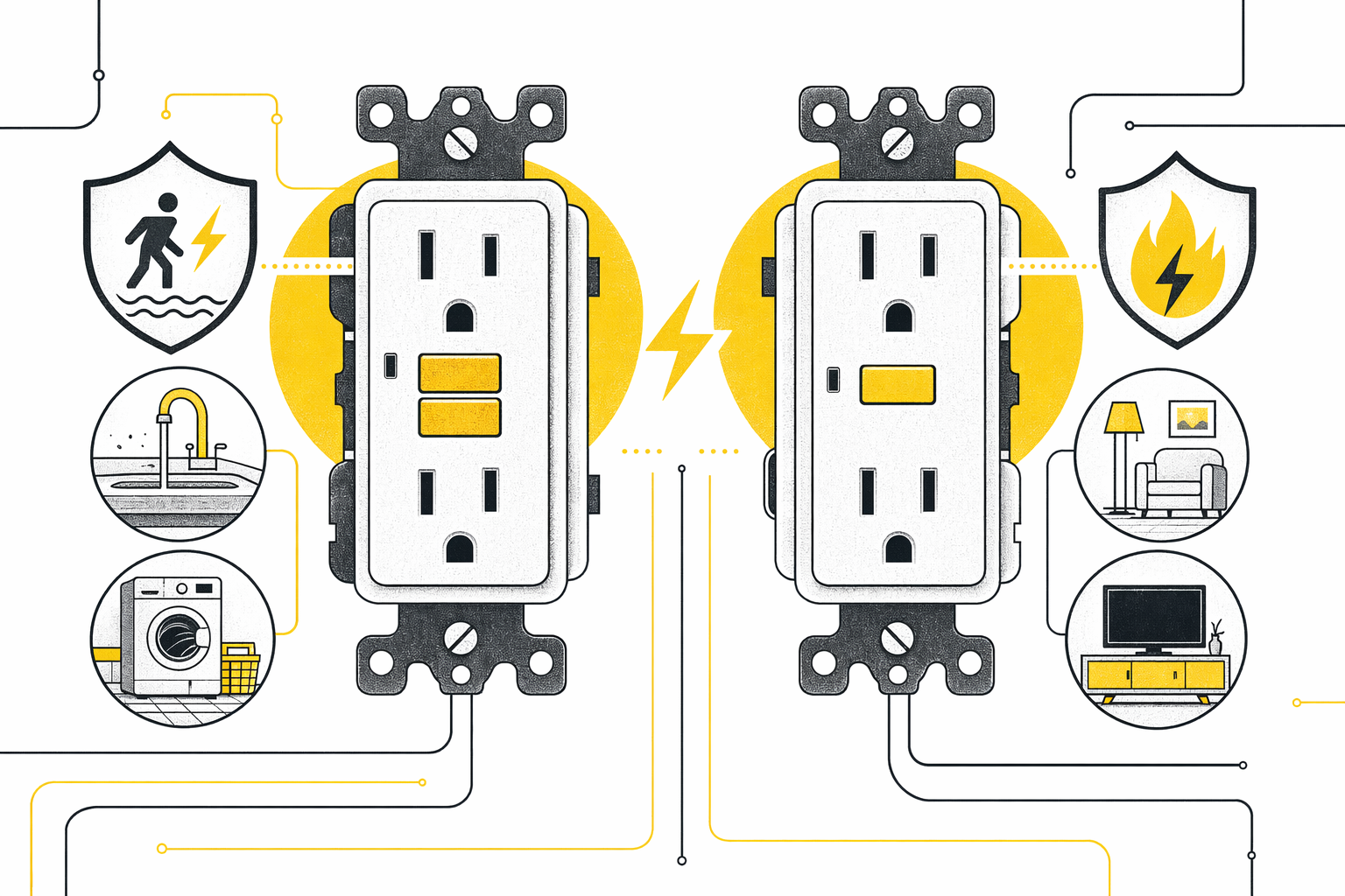 Illustration for GFCI & AFCI protection explained